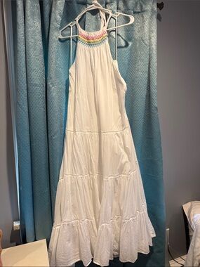 j crew white halter dress NWT J Crew Halter Mix Dress XL White Midi